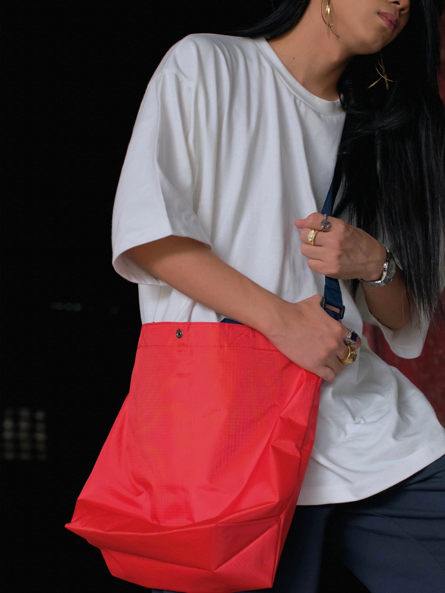 Messenger Tote Bag - Red